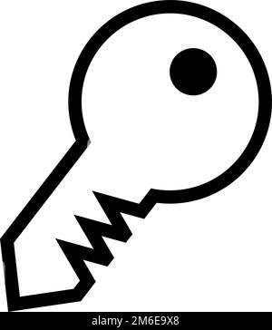 Simple key icon. Security and lock icon. Editable vector. Stock Vector