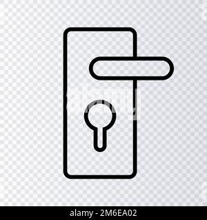 Simple door lock icon. Door knob. Editable vector. Stock Vector