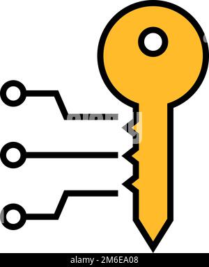 Security Technology Key Icon. Lock security icon. Editable vector. Stock Vector