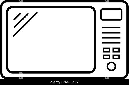 Electronic microwave oven icon. Kitchen oven icon. Editable vector. Stock Vector