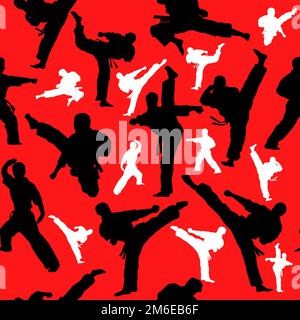 Seamless Texture Pattern MMA logo fist presswall. Vector, EPS. Stock Photo