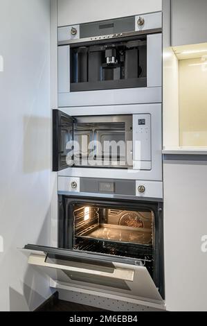 Luxury kitchen Interior with minimalism design Stock Photo