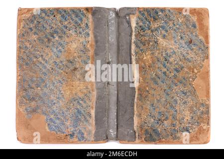 Old antique vintage open book on white Stock Photo