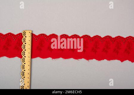 Straight strip of cotton ribbon with embroidery. National pattern for ...