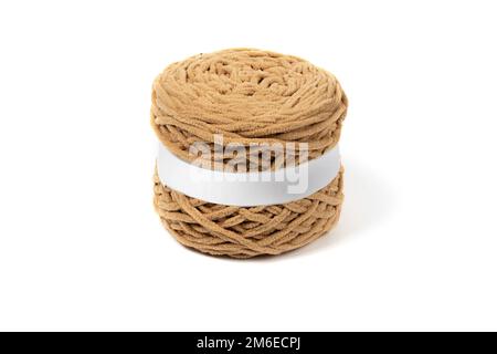 Baby plush yarn white background needlework Stock Photo