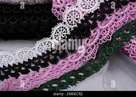 Gentle luxury quality guipure, lace fabric. use for sew clothes linen decoration. Stock Photo