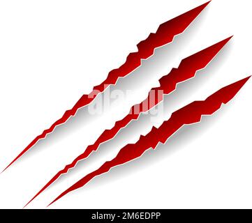 Premium Vector  Scratched claw blood wound isolated