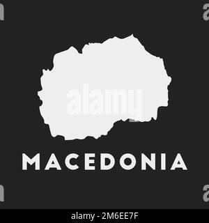 Macedonia icon. Country map on dark background. Stylish Macedonia map with country name. Vector illustration. Stock Vector