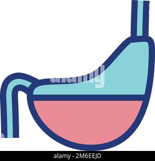 Stomach color icon. Digestive human organ symbol Stock Vector