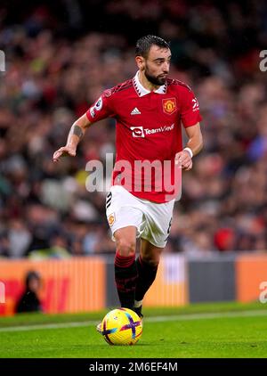 Manchester United's Bruno Fernandes during the Premier League match at Old Trafford, Manchester. Picture date: Tuesday January 3, 2023. Stock Photo