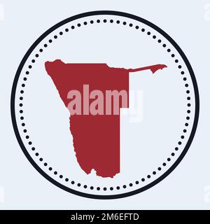 Namibia round stamp. Round logo with country map and title. Stylish minimal Namibia badge with map. Vector illustration. Stock Vector