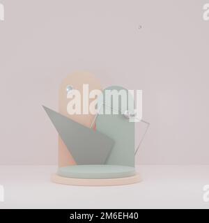 3d rendering composition with podium Stock Photo