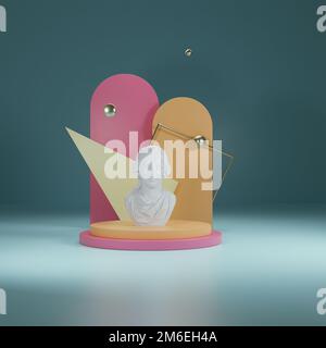 3d rendering composition with podium Stock Photo