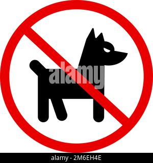 Animal prohibition sign. No pet allowed. Rabies Sign. Editable vector. Stock Vector