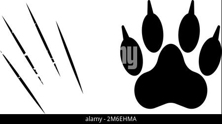 Print paw wild animal with claw track footprint predatory pawprint contour  outline icon black color vector illustration flat style simple image Stock  Vector Image & Art - Alamy