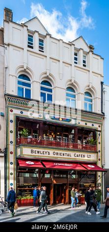 Rich and colorful façade of Bewley's Oriental Cafè in Grafton Street, historical cafe founded in 1840, in Dublin city center, Ireland Stock Photo