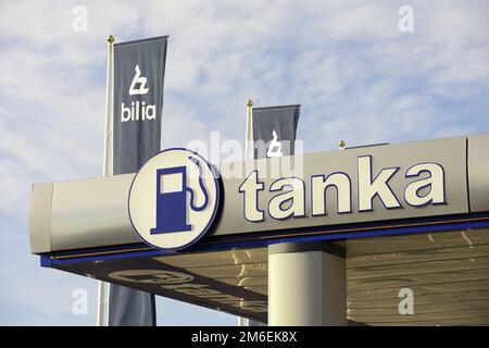 Stockholm, Sweden - October 9th, 2022: Tanka gas station Stock Photo