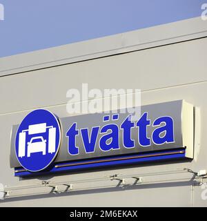 Stockholm, Sweden - October 9th, 2022: Exterior view of the Tvatta cleaning agency in Segeltorp Stock Photo