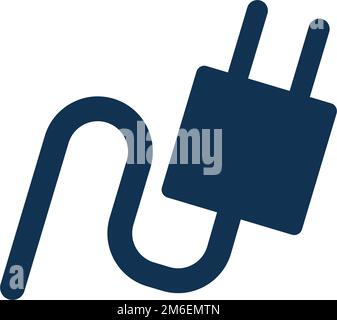Charger outlet icon. Power plug silhouette icon. Editable vector. Stock Vector
