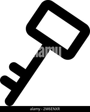 House key silhouette icon. Editable vector. Stock Vector
