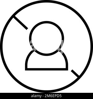 Simple user block sign. No trespassers or dangerous persons. Editable vector. Stock Vector