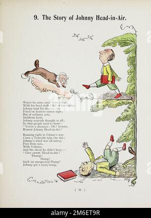 The Story of Johnny Head-in-Air from the satirical book ' The political Struwwelpeter ' by Harold Begbie, 1871-1929, illustrated by Francis Carruthers Gould, 1844-1925, Published in London : Grant Richards in 1899 Stock Photo