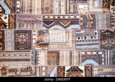 Background of antique handmade turkish kilim rugs Stock Photo