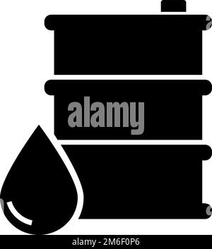 Oil or crude oil drum. Editable vector. Stock Vector