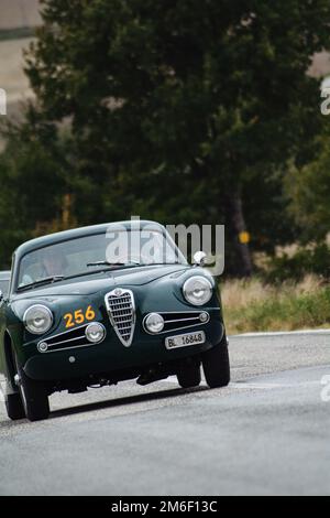 ALFA ROMEO 1900 SUPER SPRINT 1954 on an old racing car in rally Mille Miglia 2020 the famous italian historical race (1927-1957) Stock Photo