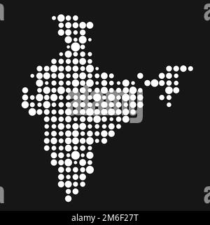 India Map Silhouette Pixelated generative pattern illustration Stock ...