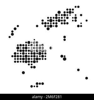 Fiji Map Silhouette Pixelated generative pattern illustration Stock Vector