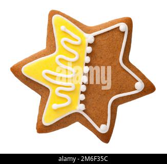 Gingerbread Star Isolated On White Background Stock Photo