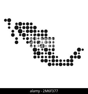 Mexico Map Silhouette Pixelated generative pattern illustration Stock Vector