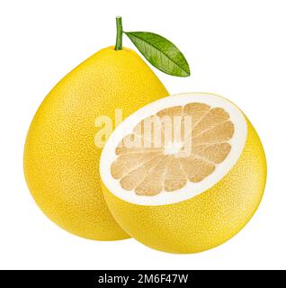 Pomelo isolated on white background with clipping path Stock Photo