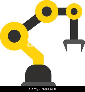 Industrial Machinery Icon. Industrial machine arm. Editable vector. Stock Vector