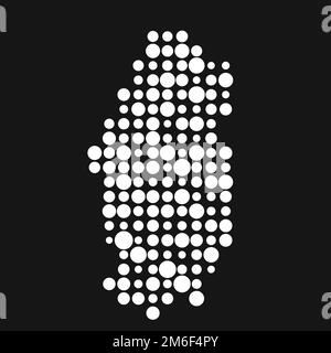Qatar Map Silhouette Pixelated generative pattern illustration Stock ...