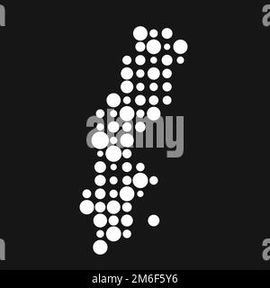 Sweden Map Silhouette Pixelated generative pattern illustration Stock Vector