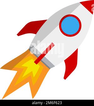 Fired rocket icon. Flame and missile. Editable vector. Stock Vector