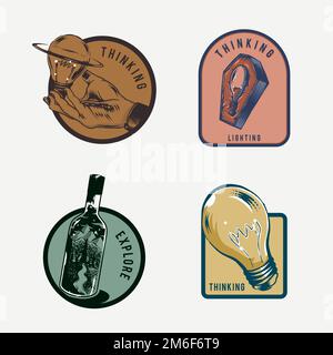 Think and explore concept illustration vector Stock Vector