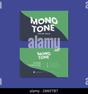 Monotone business card template mockup vector Stock Vector