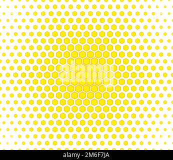 Yellow seamless hexagon geometric pattern. Vector illustration Stock Vector
