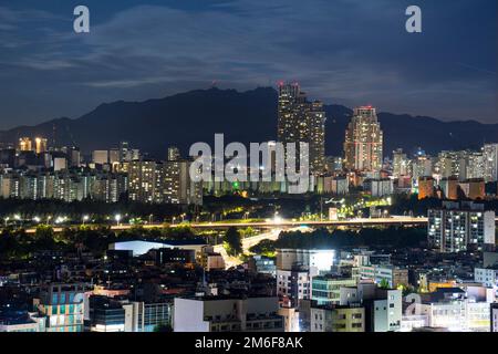 Night view around Seoul, Korea Stock Photo