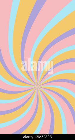 Groovy retro burst sun rays background. Vintage colorful abstract geometric pattern. Vector summer hippie carnival illustration for poster, flyer Stock Vector