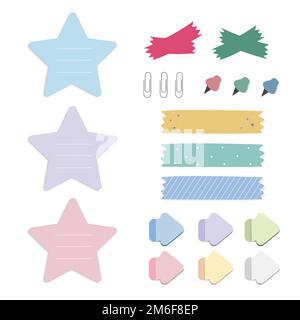 Colorful reminder paper notes vector set Stock Vector