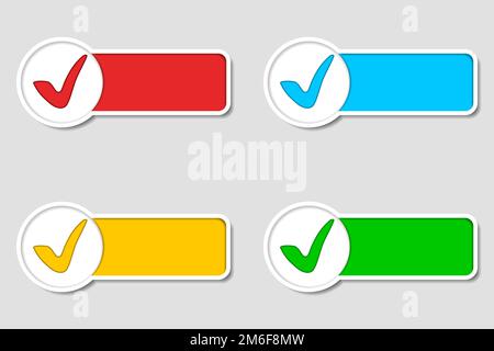 Text box and checkmark. Vector illustration Stock Vector