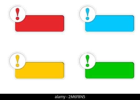 Text box and exclamation mark. Vector illustration Stock Vector