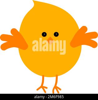 Cute Easter chick illustration isolated on backgroun Stock Vector