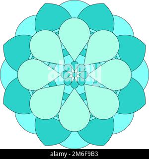 Mandala illustration, round symmetrical boho pattern Stock Vector