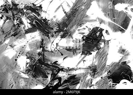 Black and white painted abstract background Stock Photo