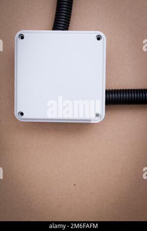 White electrical junction box Stock Photo